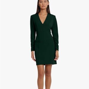 NWT Donna Morgan Deep Green Long Sleeve Midi Dress w/faux pockets size 4